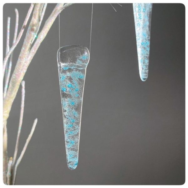 Ice blue glass icicle