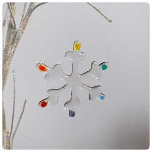 Rainbow glass snowflake