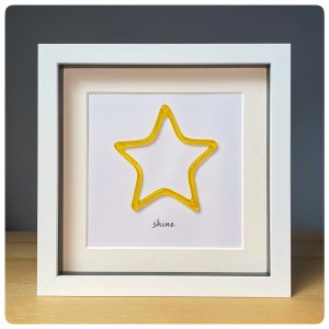 ‘Shine’ yellow glass star frame