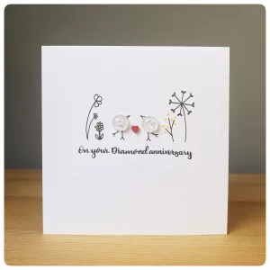 Diamond wedding anniversary card - celebrating 60 years of marriage